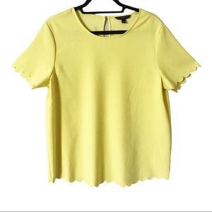 Banana Republic Yellow Scallop Edge Blouse
